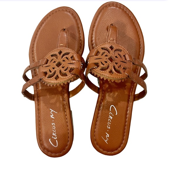 Circus by Sam Edelman Shoes - Sam Edelman Circus NY Canyon Saddle Brown Slide Thong Sandal Size 6